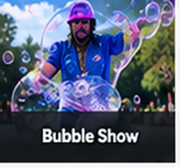 Bubble Show hizmeti için gösteri ve etkinlik görseli